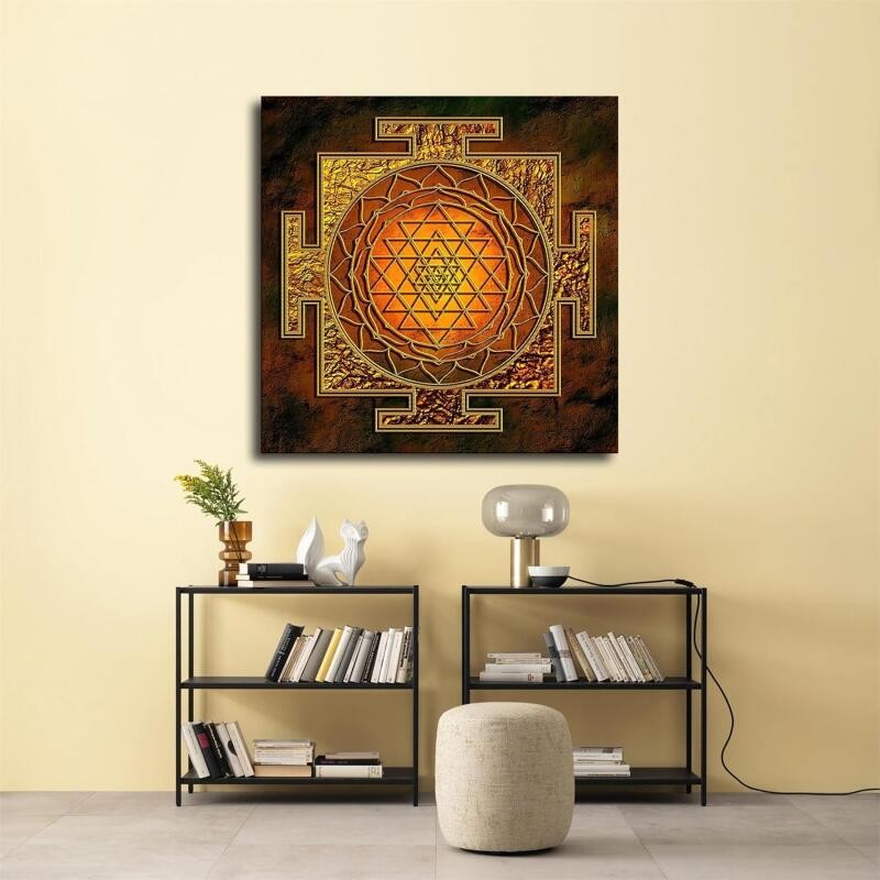 NEW Geometry Art Sri Yantra SquareWall Art Canvas Poster Print Wall Art ...