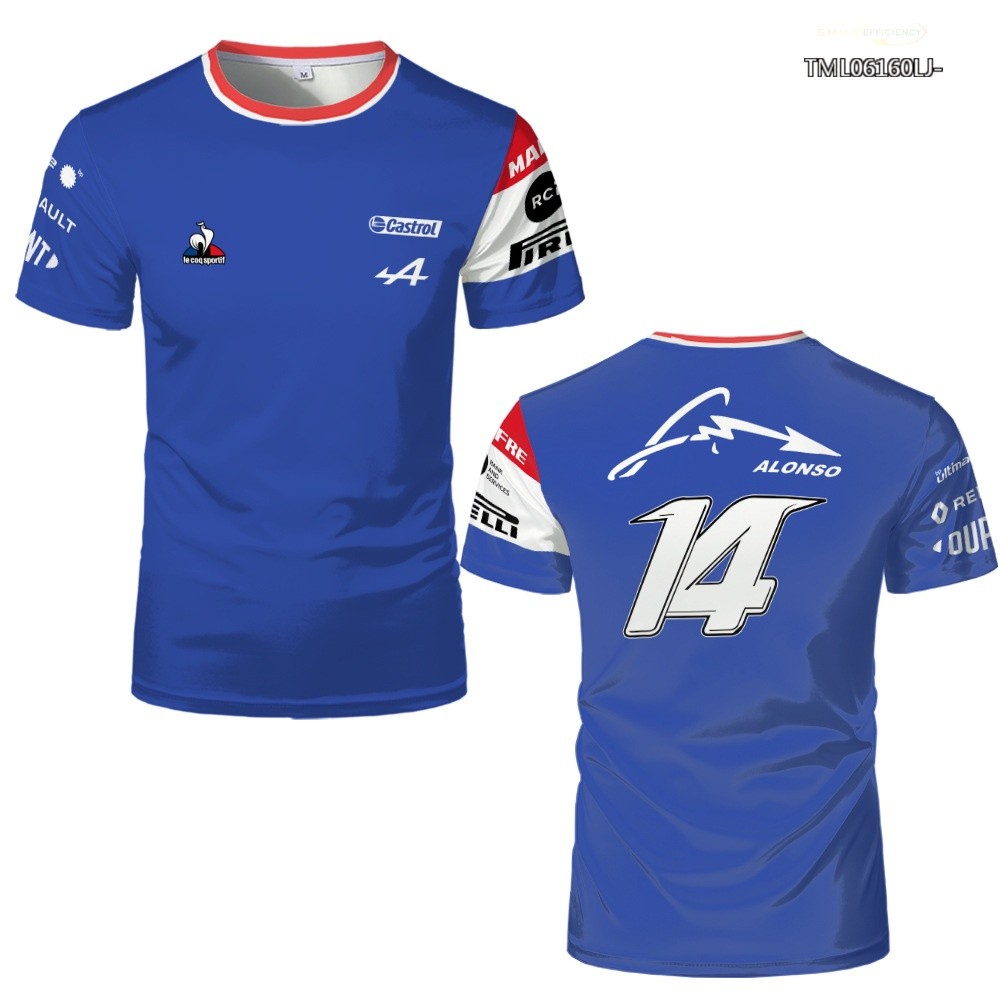 New Outdoor Racing T-shirt Men's Blue 3D Printing Short Sleeve Loose ...