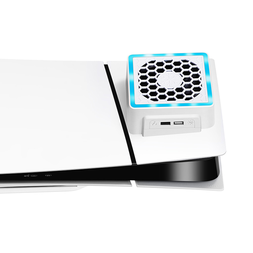 15PCS SideMounted Cooling Fan With LED Light 2 USB Ports Game Console Cooling Fan Side Cooler