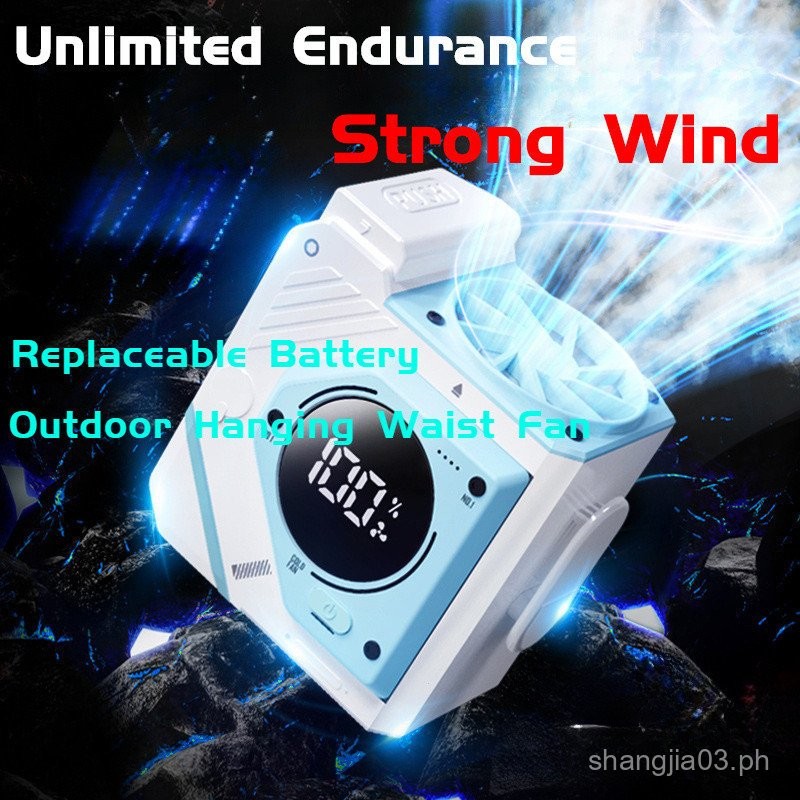 Portable Hanging Waist Fan Strong Wind Silent Mini Fan 9800mah ...