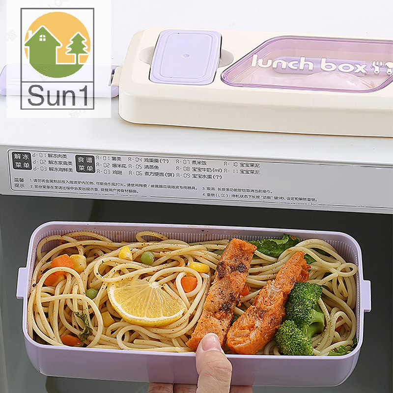 Sun1> Portable Bento Box, 2-layers Sealed Insulated Microwaveable Lunch ...