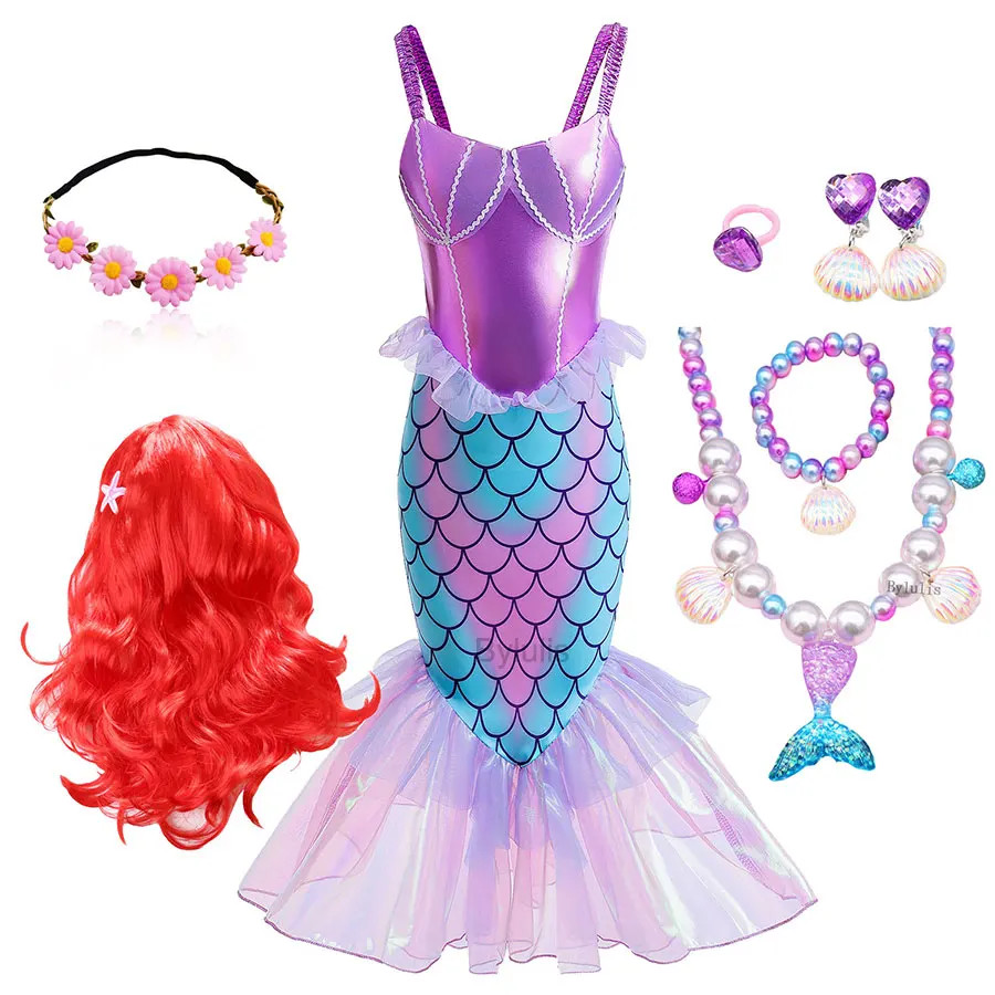 Little Mermaid Ariel Princess Dress for Girls Sleeveless Tulle Cosplay  Costume Child Carnival Birthday Party Dress Kids Clothes | Shopee  Philippines