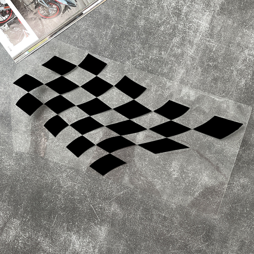 Grid Flag Car Sticker Floating Flag Car Sticker Personalized Car ...