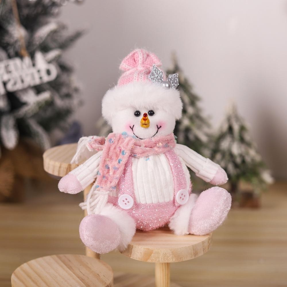 MXMUSTY Christmas Plush Snowman Doll, Tabletop Doll Realistic - Main Image