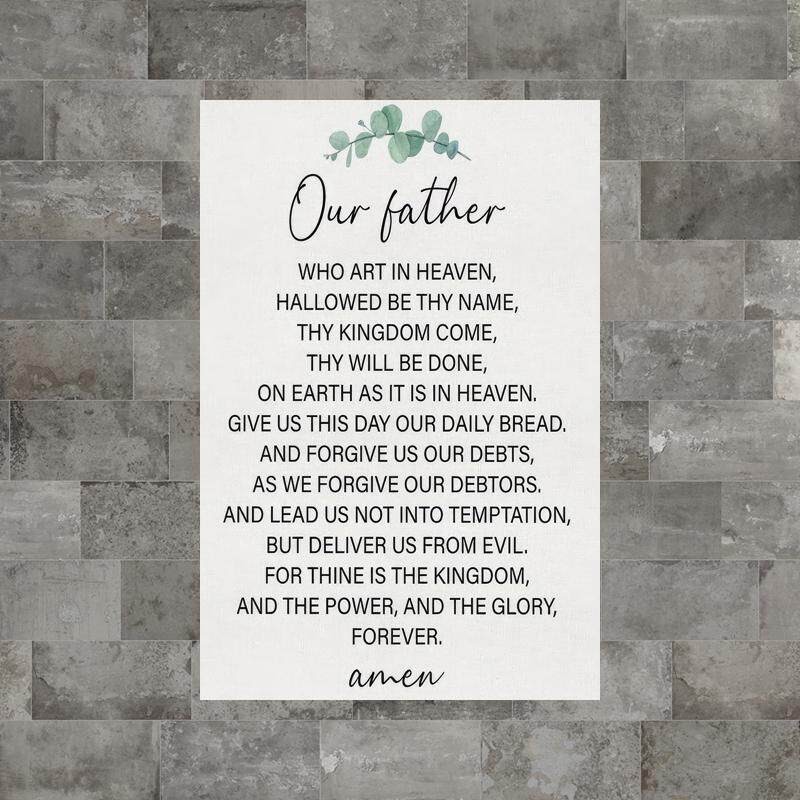 Inspirational Bible Verse The Lords Prayer Canvas Wall Art Christian ...