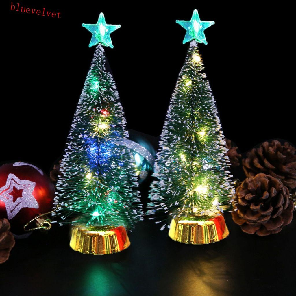 BLUEVELVET Christmas Tree Mini Battery Operated DIY Artificial Colorful ...
