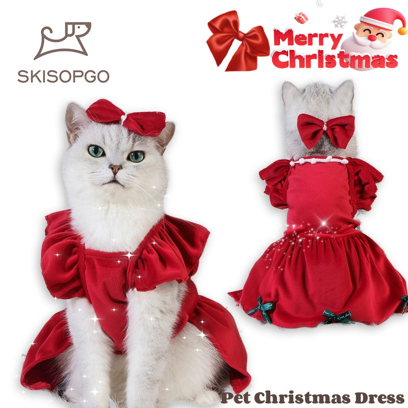 anime christmas dress Christmas Dog Dress: Warm Fleece Skirt for Winter – Tumble Tails main image 1