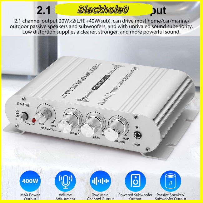 BH Car Stereo Amplifier Speaker Hifi Power Home Subwoofer 2.1 Channel
