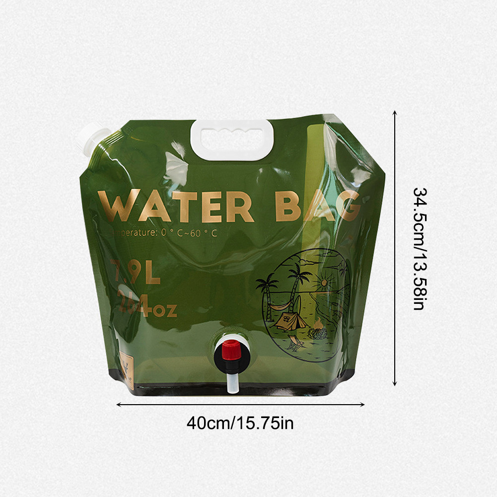 7.5L Large Water Container No Leakage Outdoor Travel Collapsible Pouch ...