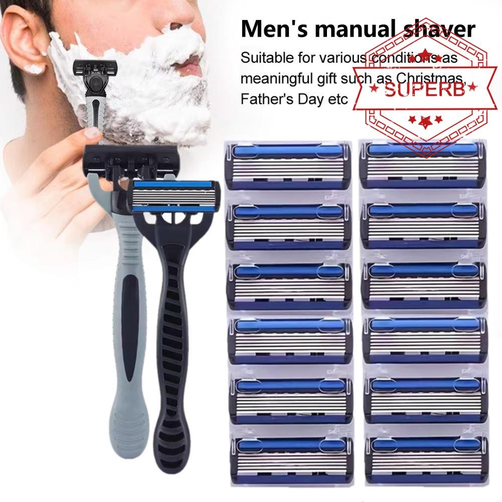 Triple Manual Razor Shaver Razor Men's Face Shaver Blade Frame Head Old ...