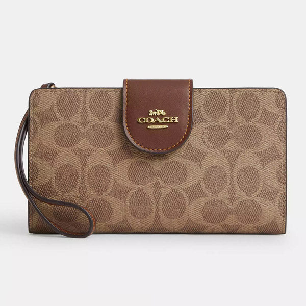 Coach Phone Wallet – Signature Canvas Wristlet with Phone, Card & ID ...