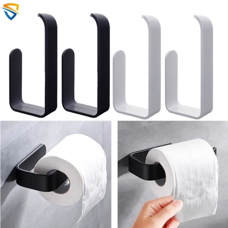 Self-adhesive Toilet Paper Towel Holder Wall Mounted Durable Roll Paper ...