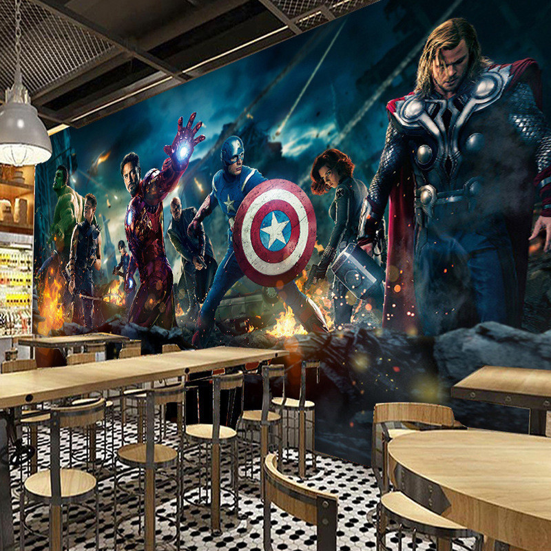 Custom anime Avengers themed cartoon kids' wallpaper mural sticker,for ...