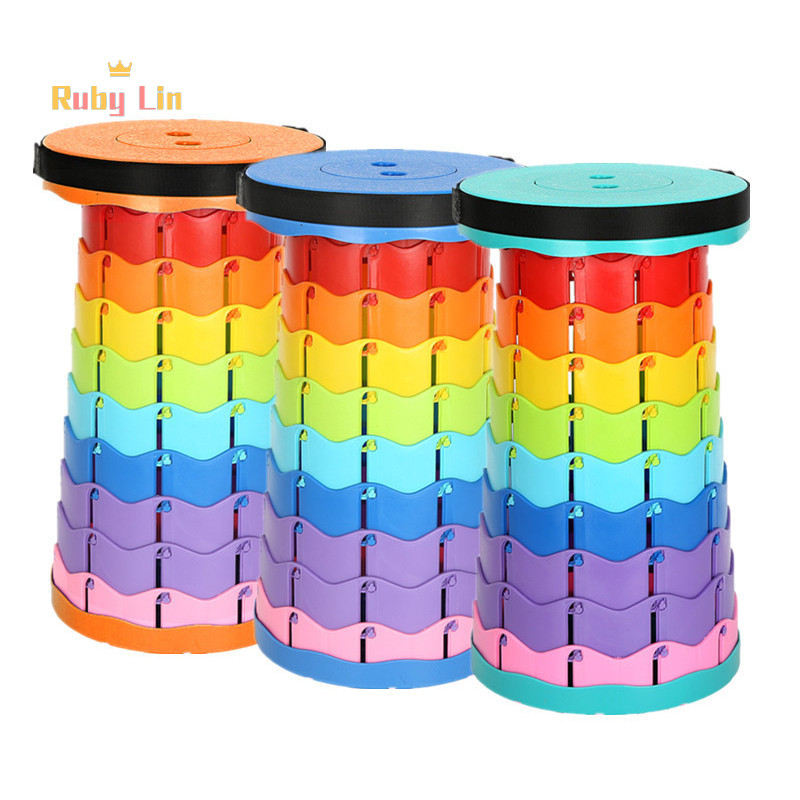 Ruby Lin Portable Round Folding Chair Accordion Chair Height Adjustment ...