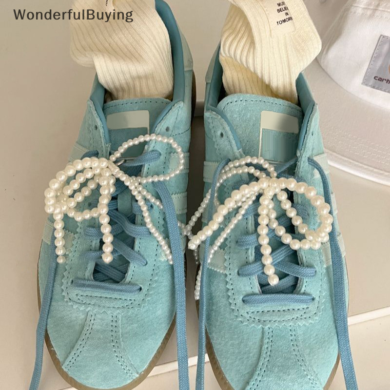 WBPH Belle 1PC Handmade Shoes Clip Double Layered Pearl Bead Bowknot