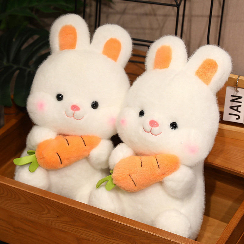 Cute Radish Bunny Doll Plush Doll Children's Little White Rabbit Doll ...