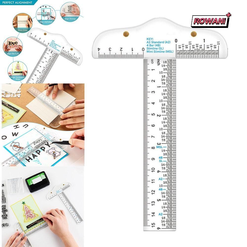 ROWAN1 T-Square Ruler Transparent Acrylic Easy Reference While Crafting ...