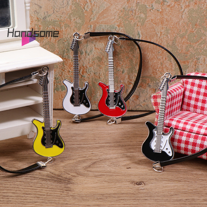 Handsome- 1:12 Dollhouse Miniature Guitar Model Musical Instruments ...