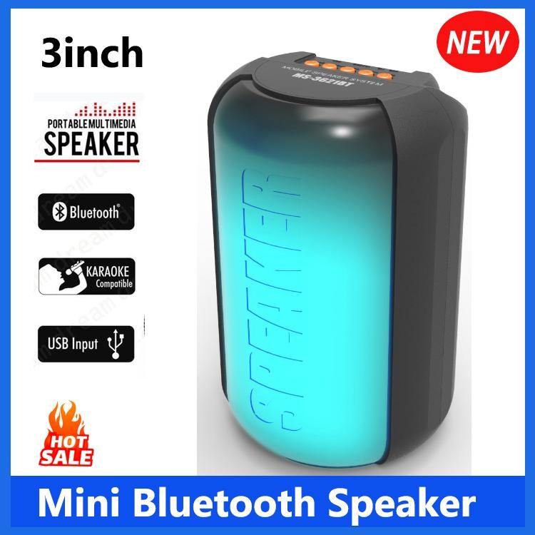 Mini 3inch wireless Bluetooth speaker RGB light outdoor portable high ...