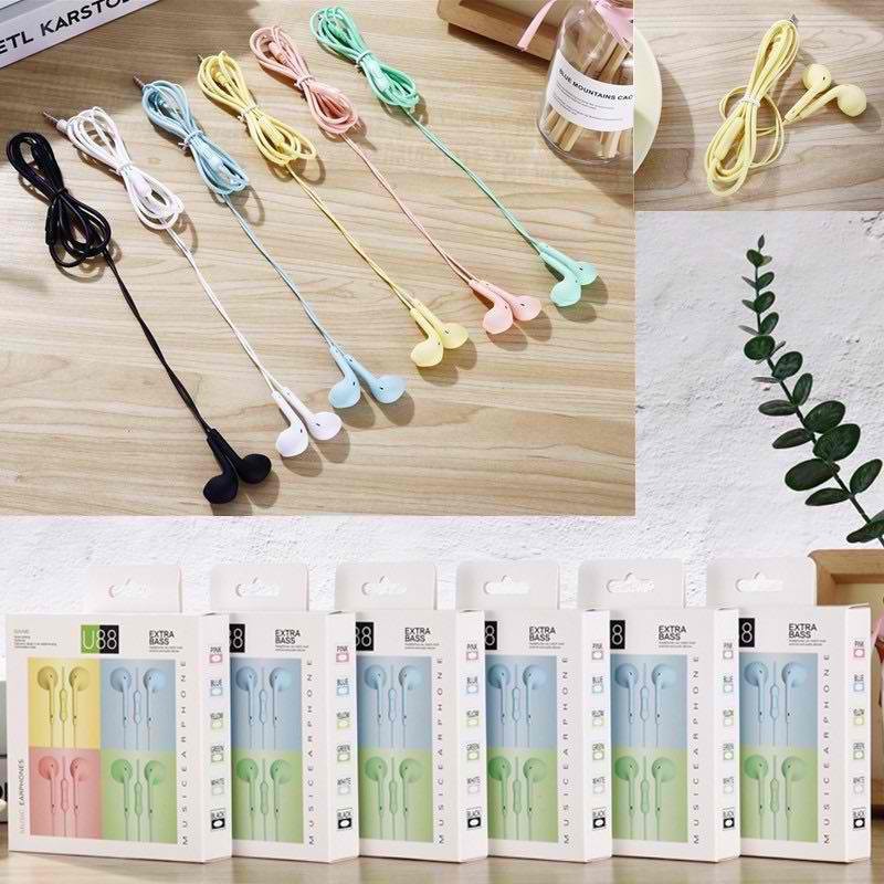 Macaron Earphone U19 3.5mm Earphone Gaming Earbuds Sport Bass Headset