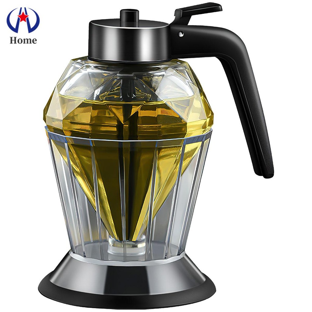 Diamond Form Glass Honey Dispenser with Stand 200ml Large Capacity Oil ...