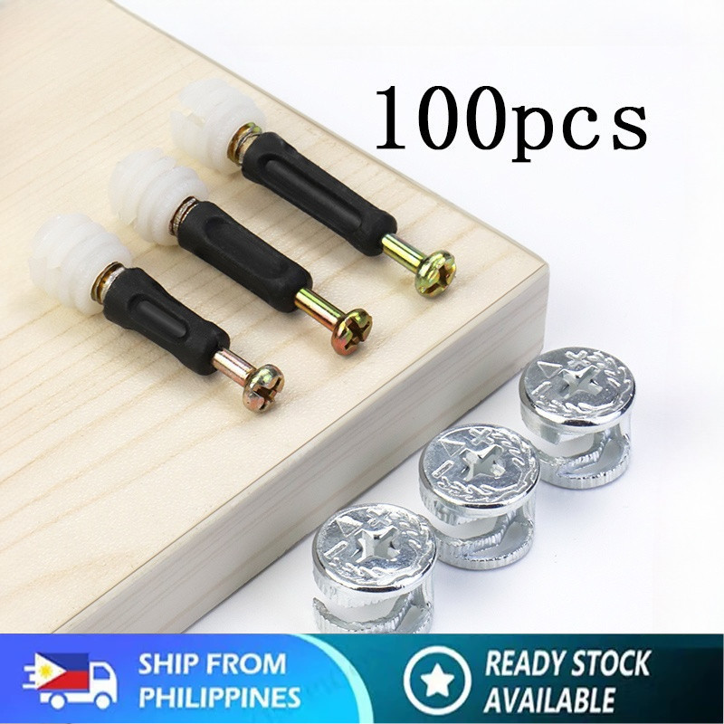 [Local Shipment] 100 Sets Cam Lock Nuts And Cam Screws Furniture