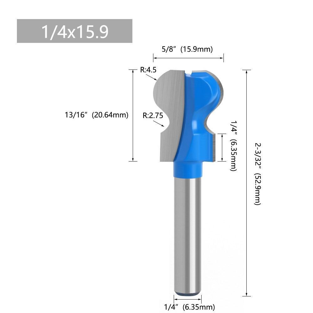 GG+Hometool 6mm 1/4inch Double Finger Router Bits For Wood Milling