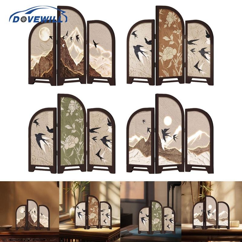 [Dovewill] Decorative Table Screen Desktop Folding Screen Aesthetic ...