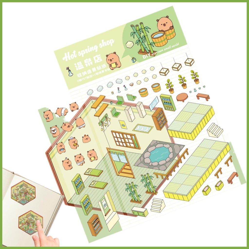 Scene Stickers 3D Capybara Kids Scene Sticker Funny Decals Art Craft ...