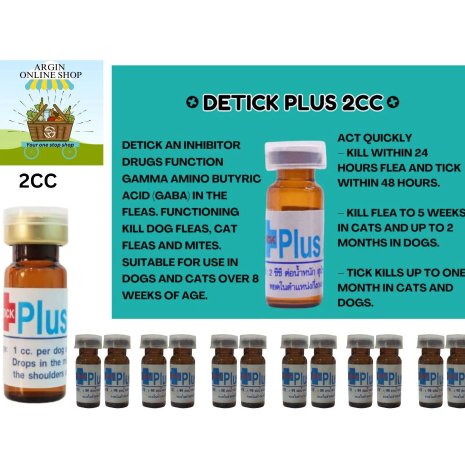 Detick Plus – Solution for Scabies, Fungal, Lice, Ticks For Pets (2cc ...