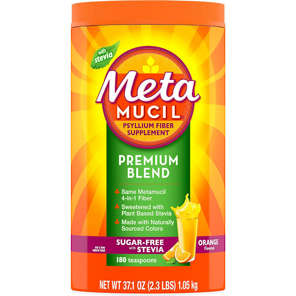 Metamucil Psyllium Fiber Powder Supplement Premium Blend With Stevia ...