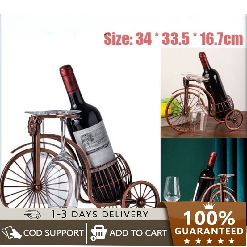 [In Stock]Creative Metal Wine Rack Hanging Wine Glass Holder Bar Stand