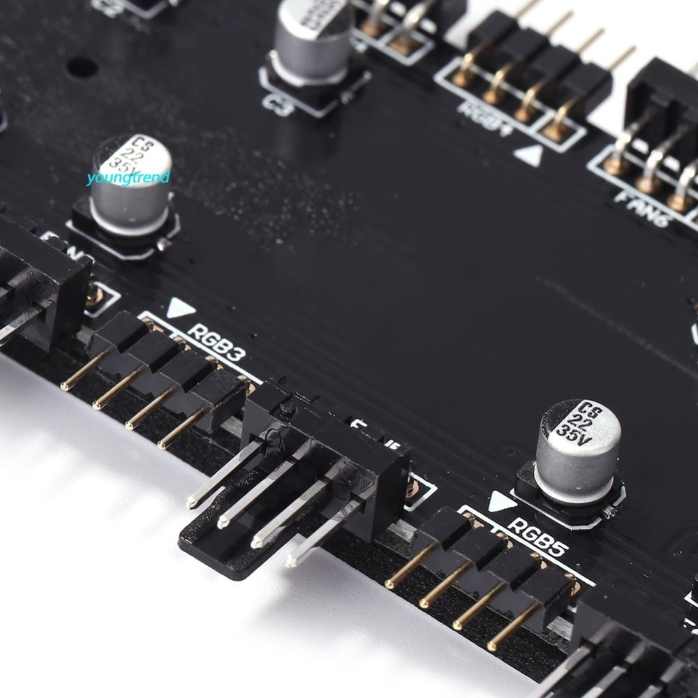 1 To 8 Multi Way Splitter RGB PWM HUB 12V/4 Pin Adapter for Fan