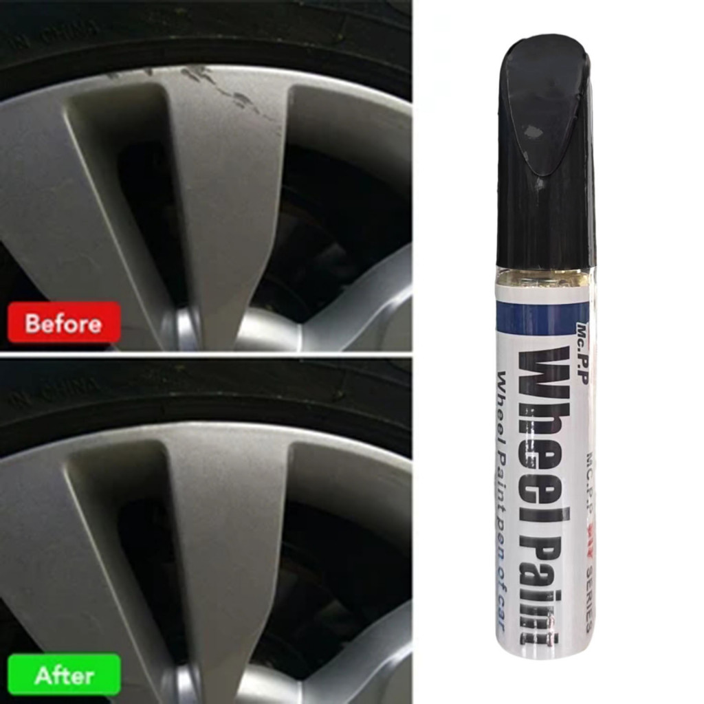 Wheel Touchup Pen Wheel Refurbishment Kit Fastdrying Gloss Black Rim