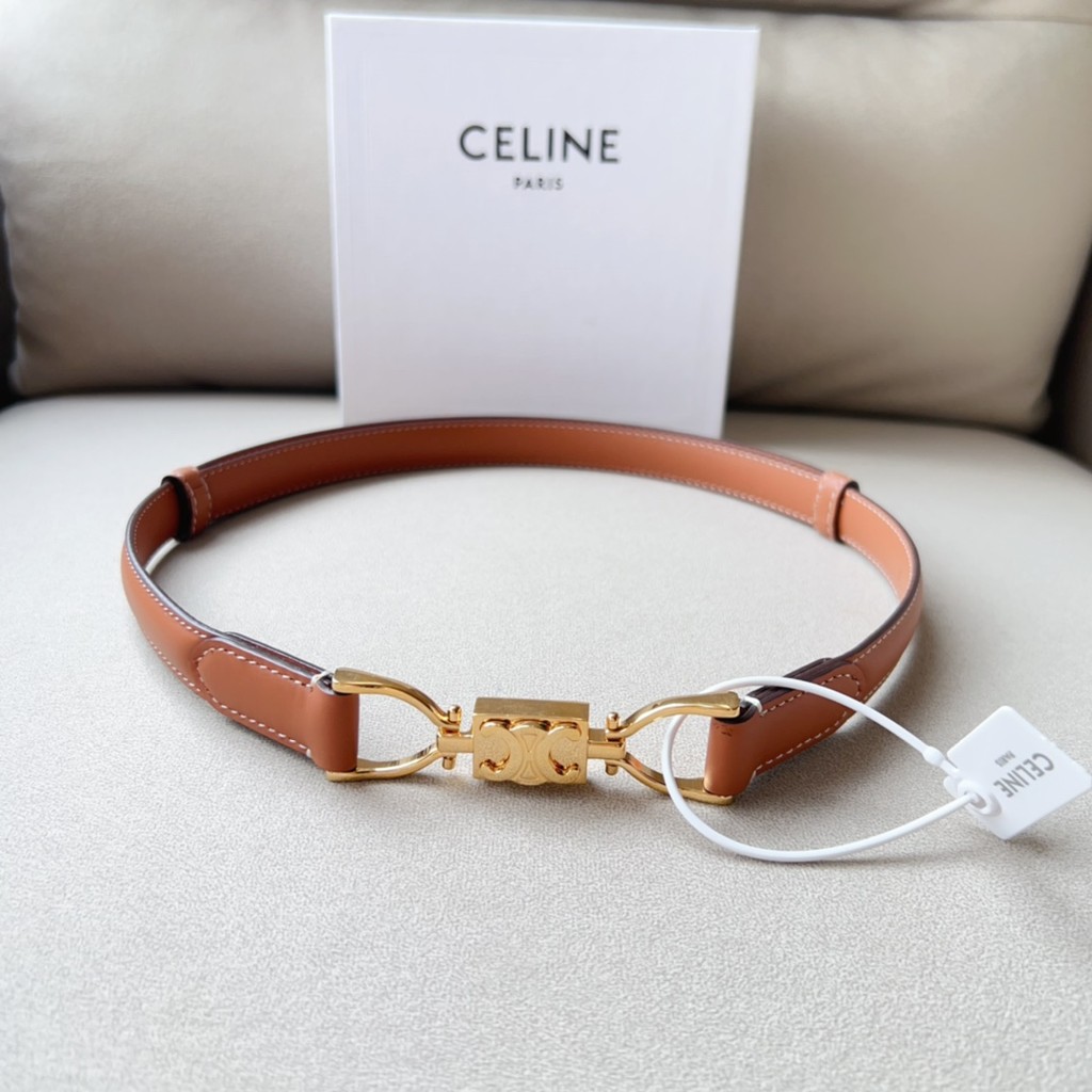 小物 CELINE SMALL BLOCK TRIOMPHE BELT Women's Triomphe small belt in natural calfskin | CELINE | 24S