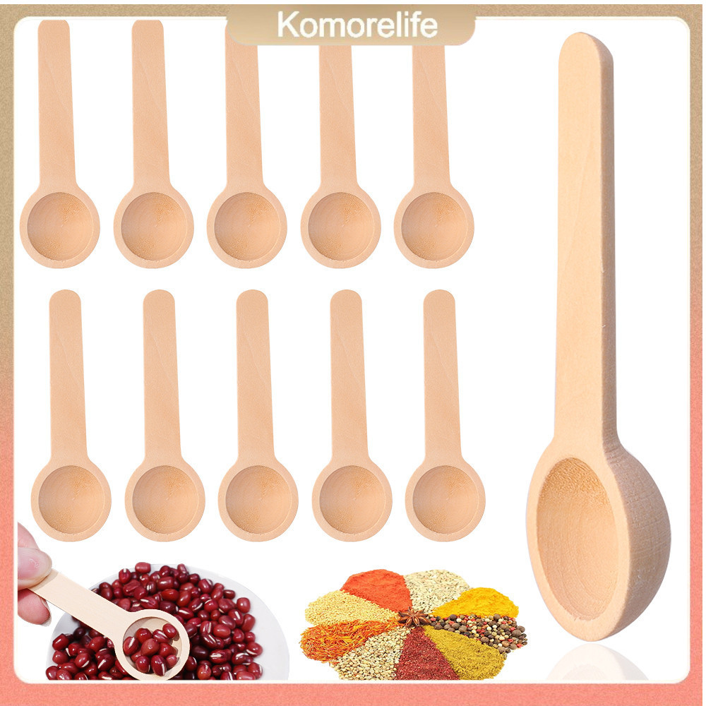 6pcs Mini Wood Spoons Coffee Teaspoon Spice Condiment Multipurpose ...