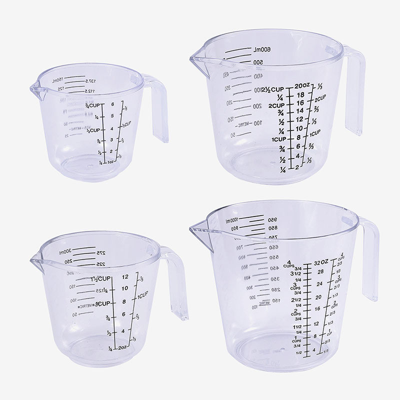 Transparent Measuring Cup with Scale Double-sided Plastic Scale ...