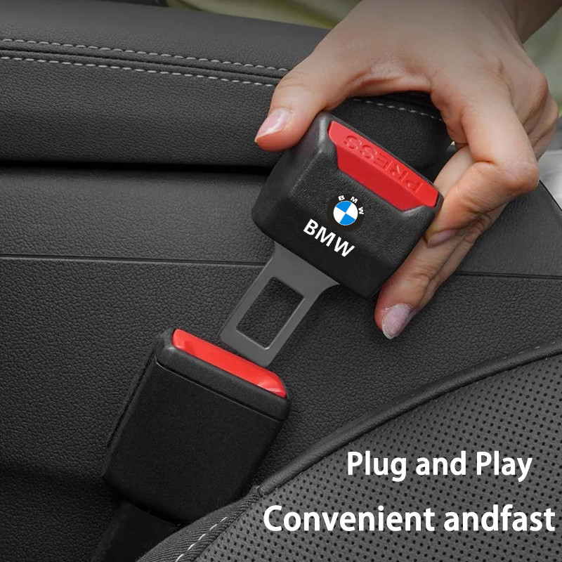 [Ready Stock]1PC BMW Logo Car Seat Belt Clip Extender Safety Seatbelt
