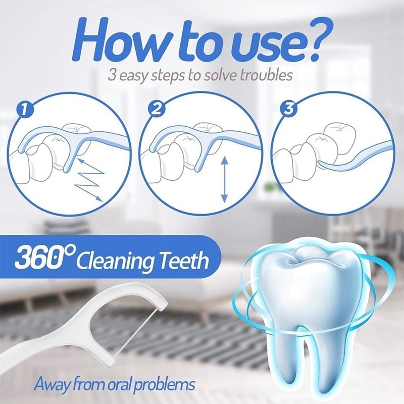 100pcs Disposable Teeth Stick Oral Care Tooth Clean Floss Teeth Stick ...