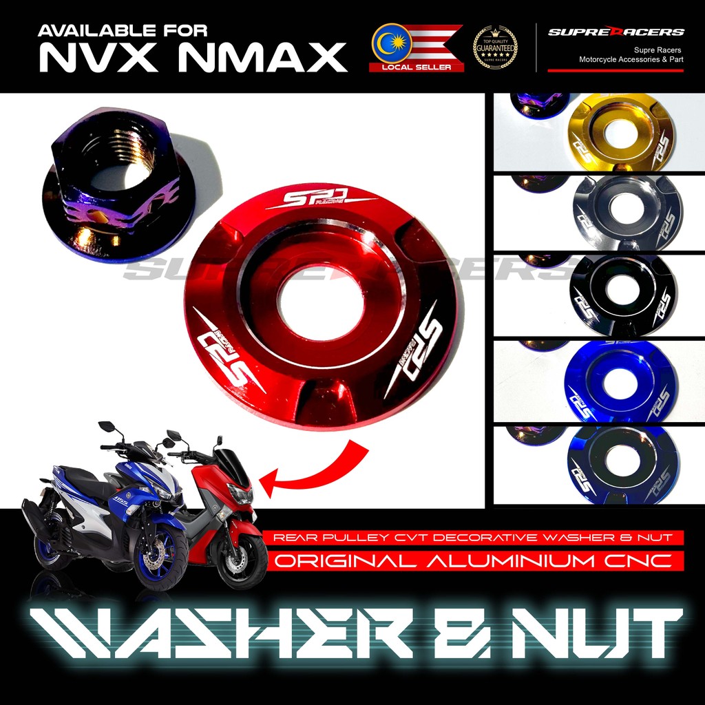 CVT Engine Washer & Nut SPD S2D NVX NMAX V1 V2 PNP CVT Pulley Rear