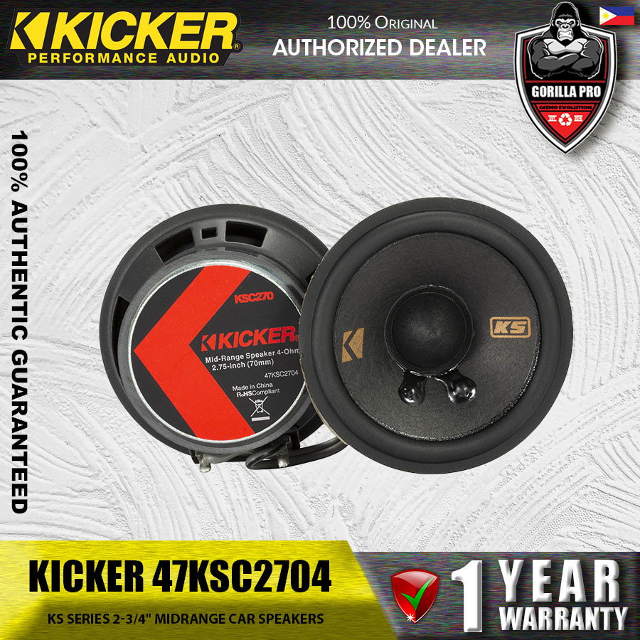 Pair of Kicker 47KSC2704 50 Watt 2.75 Middle Range Middle/Tweeter Speakers KSC270