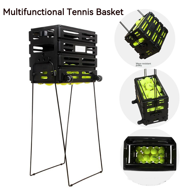 Tennis Ball Basket Picker with Wheels ，can Store 75 Balls Shopee