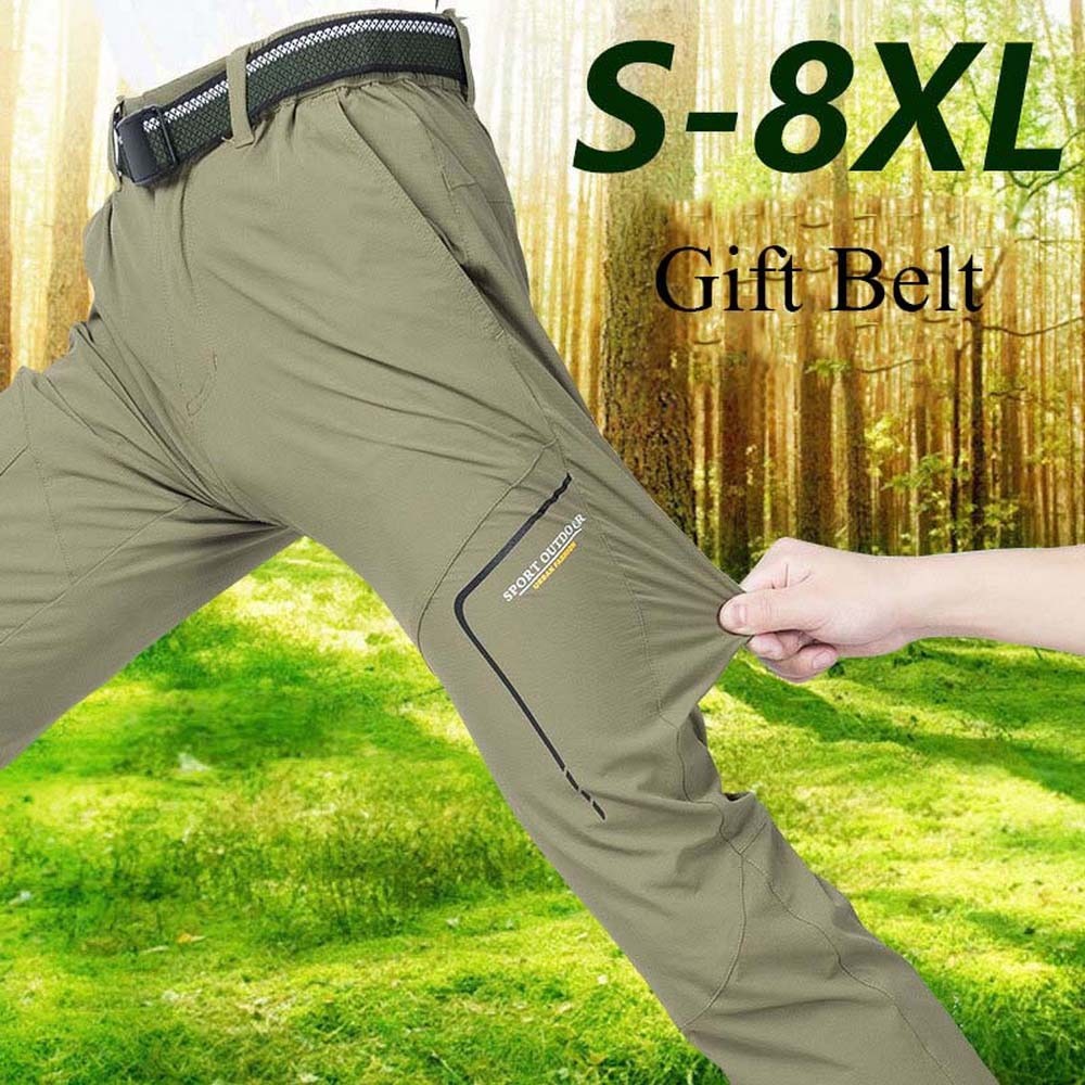 【In Stock】 Stretch Outdoor Pants Men Women Summer Quick Dry Mountain  Climbing Fishing Hiking Trekking Waterproof Trousers 8XL PN55