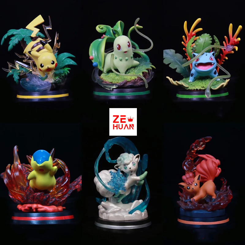 14cm Pokemon Pikachu Ivysaur Vulpix Cyndaquil Chikorita Squirtle ...
