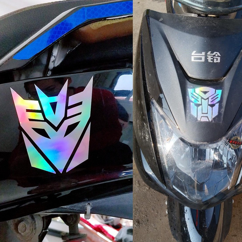 Motorcycle laser sticker moto 5cm X 5cm transformer autobot decepticon ...