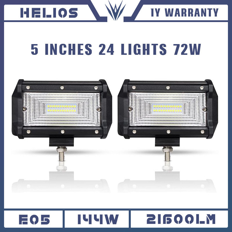 Helios 7 Inch LED Light Bar 144W 21600LM Spot Flood Combination Beam ...