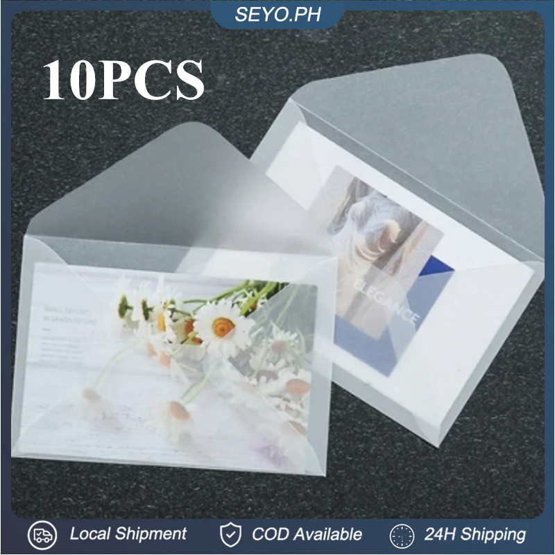 10Pcs Translucent Envelope for Invitations Postcards European Giftbox ...