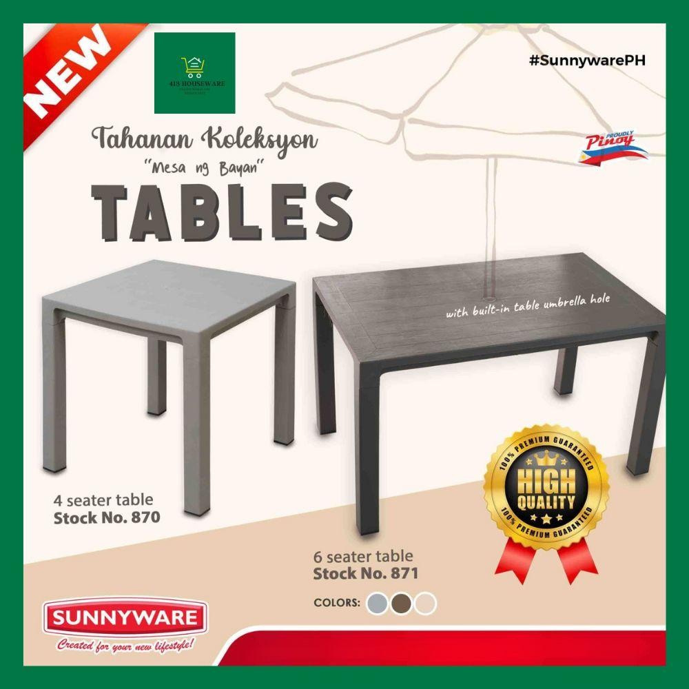 Plastic Dining Table seater seater Square Table Rectangle Table  Sunnyware #870 #871