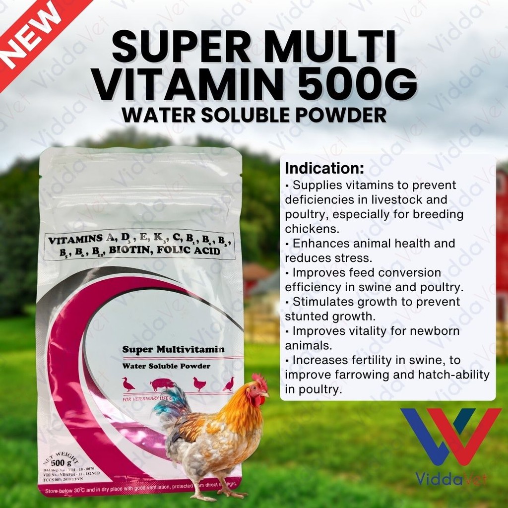 500G SUPER MULTIVITAMIN Water soluble for animals pigs goat sheep ...