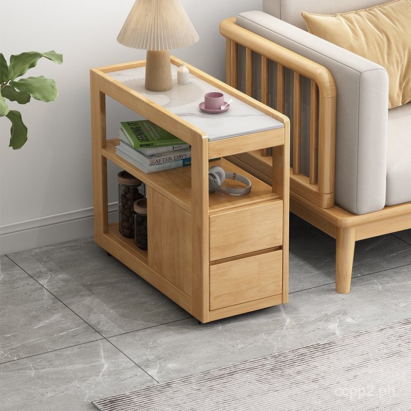 Solid Wood Removable Sofa Side Table Small Coffee Table Living Room ...
